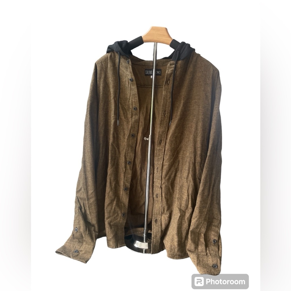 Men’s Caliville Button-Down Hoodie Long Sleeve Shirt